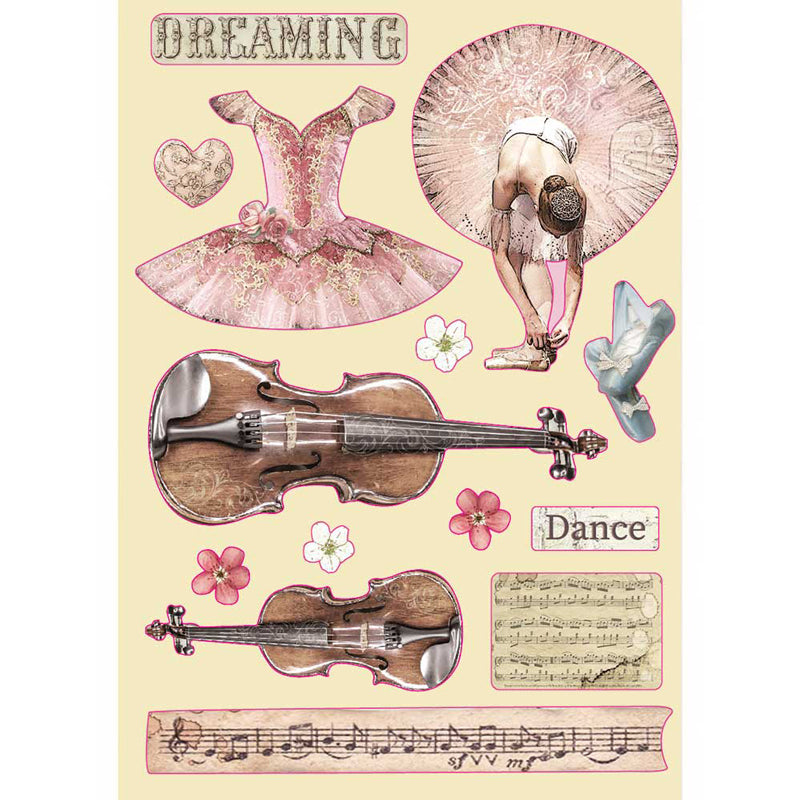 Stamperia A5 Coloured Shape Passion Violin and Dance