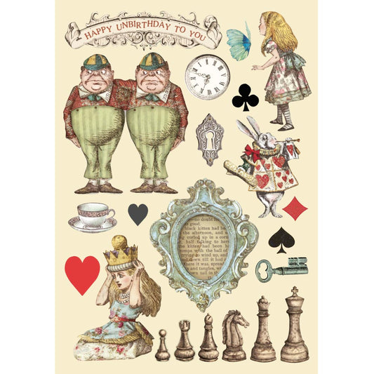 Stamperia A5 Coloured Frame Alice Chessboard