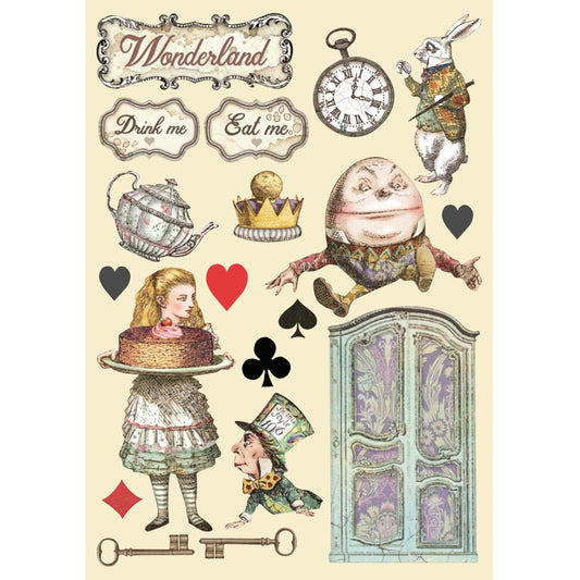 Stamperia A5 Coloured Frame Alice Cake