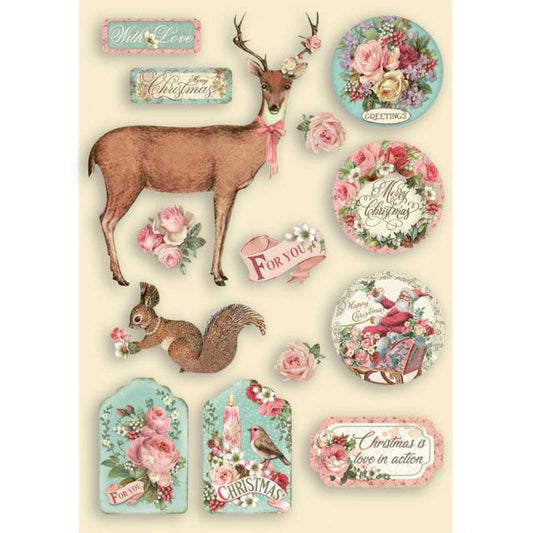 Stamperia Coloured Frame A5 Pink Christmas