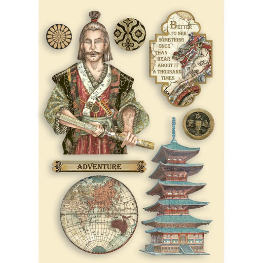 Stamperia Coloured Frame A5 Sir Vagabond In Japan Samurai