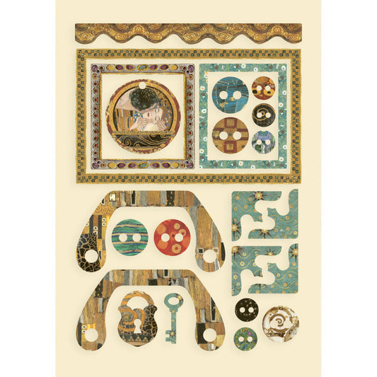 Stamperia A5 Coloured Shape Klimt Frames and Buttons