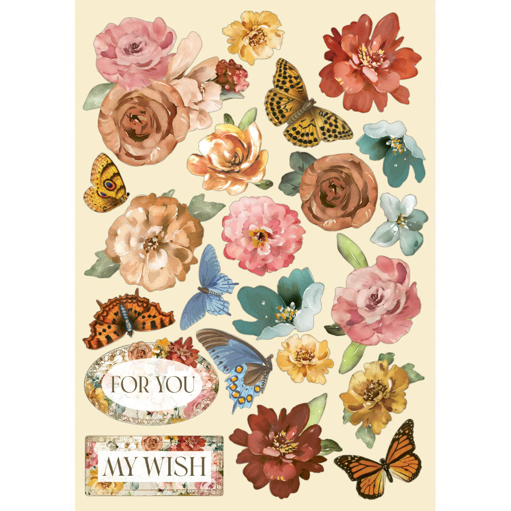 Stamperia A5 Coloured Shape Garden Of Promises For You My Wish