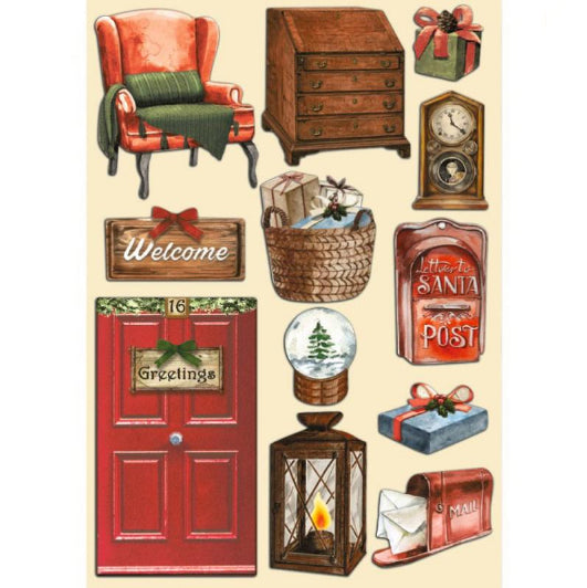 Stamperia A5 Coloured Shape Romantic Home For The Holidays Home