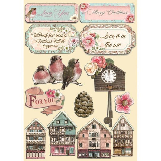 Stamperia A5 Coloured Shape Sweet Winter Village