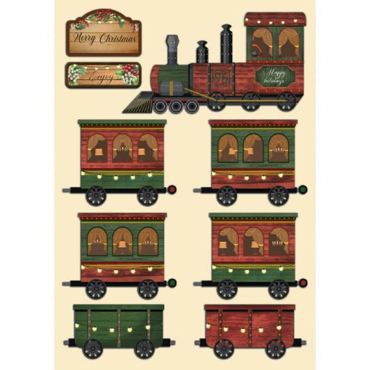 Stamperia A5 Coloured Shape Classic Christmas Train