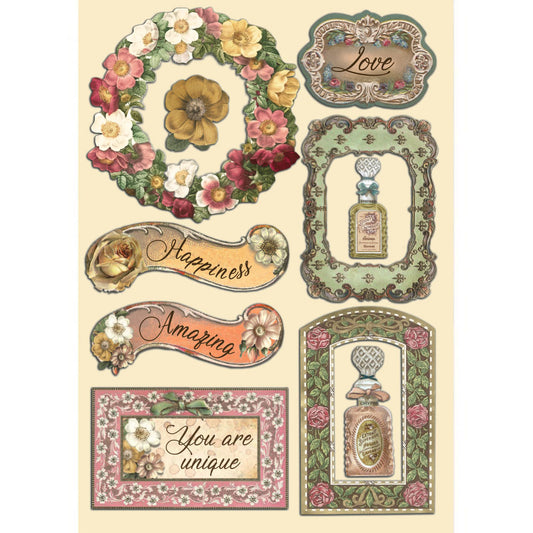 Stamperia A5 Coloured Shape Rose Parfum