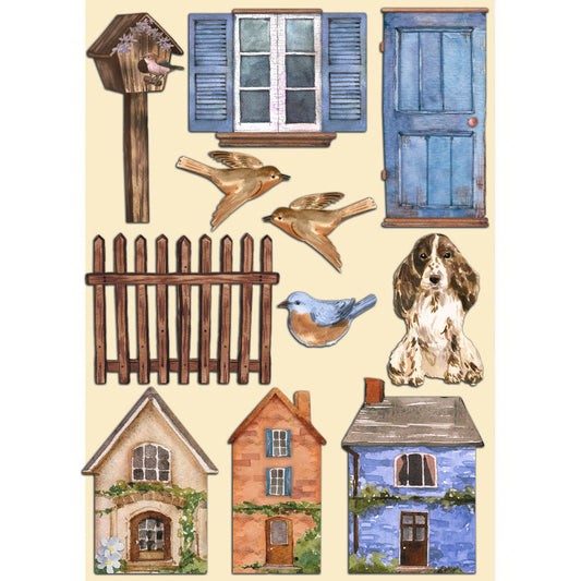 Stamperia A5 Coloured Shape Create Happiness Welcome Home Houses