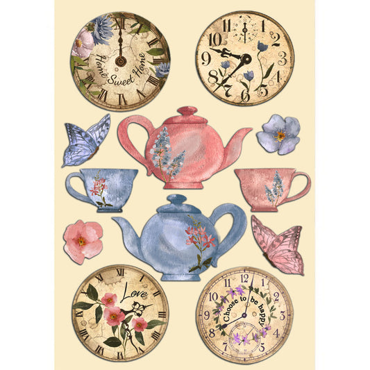 Stamperia A5 Coloured Shape Create Happiness Welcome Home Clocks