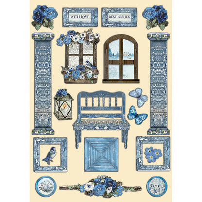 Stamperia A5 Coloured Shape Blue Land