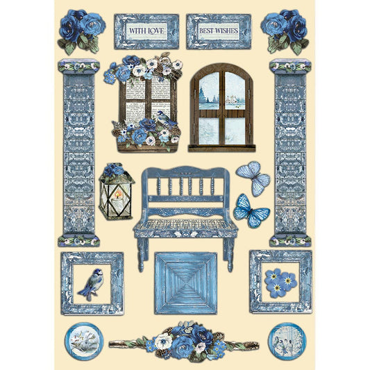 Stamperia A5 Coloured Shape Blue Land