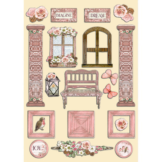 Stamperia A5 Coloured Shape Roseland