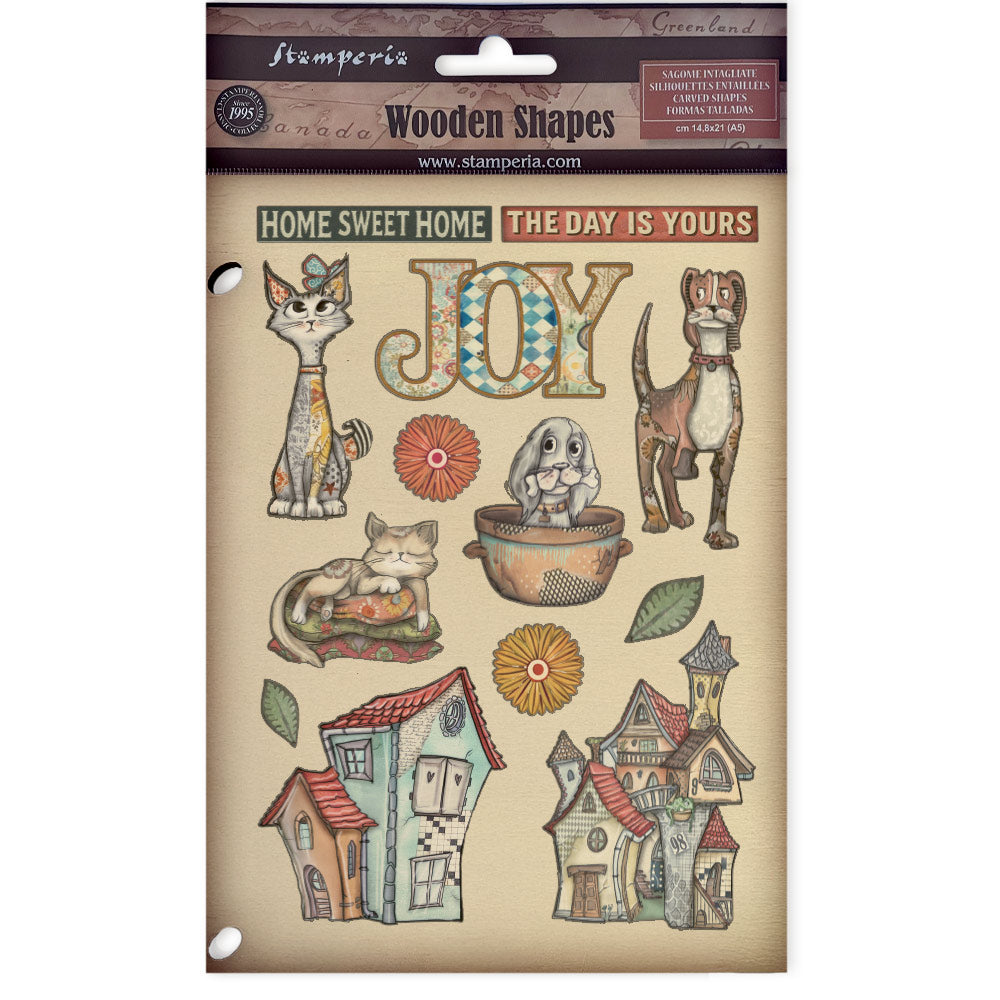 Stamperia Furry Friends A5 Colored Wooden Shape