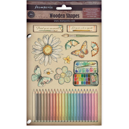 Stamperia Daisy Art A5 Colored Wooden Shape