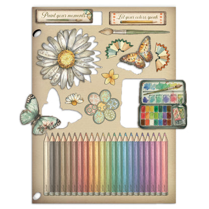 Stamperia Daisy Art A5 Colored Wooden Shape