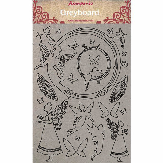 Stamperia A4 Greyboard /2 mm Fairies