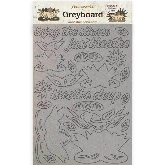 Stamperia A4 Greyboard /2 mm Amazonia Water Lily