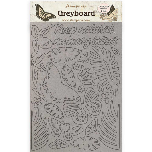 Stamperia A4 Greyboard /2 mm Amazonia Butterflies