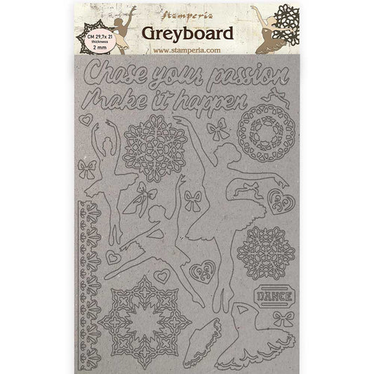 Stamperia A4 Greyboard /2 mm Passion Dancer