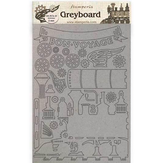 Stamperia A4 Greyboard /2 mm Train