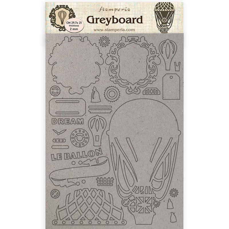 Stamperia A4 Greyboard /2 mm Air Balloon