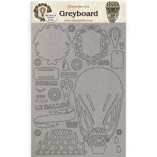 Stamperia A4 Greyboard /2 mm Air Balloon