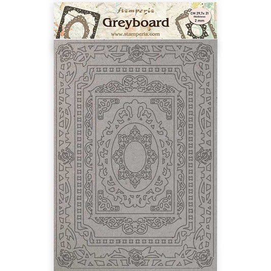Stamperia A4 Greyboard /2 mm Atelier Frames