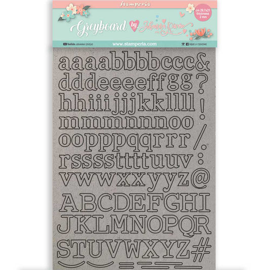 Stamperia A4 Greyboard /2 mm Circle Of Love Alphabet