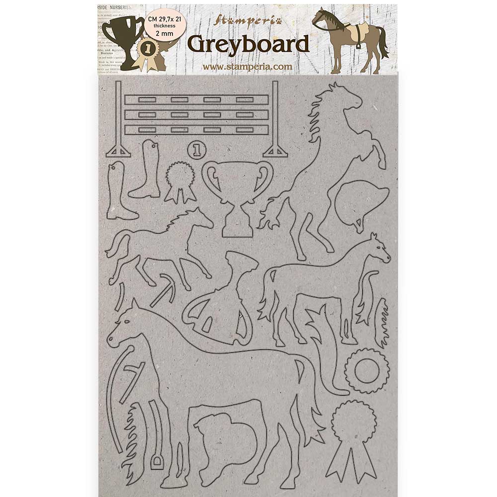 Stamperia A4 Greyboard 2 mm Romantic Horses Trophy