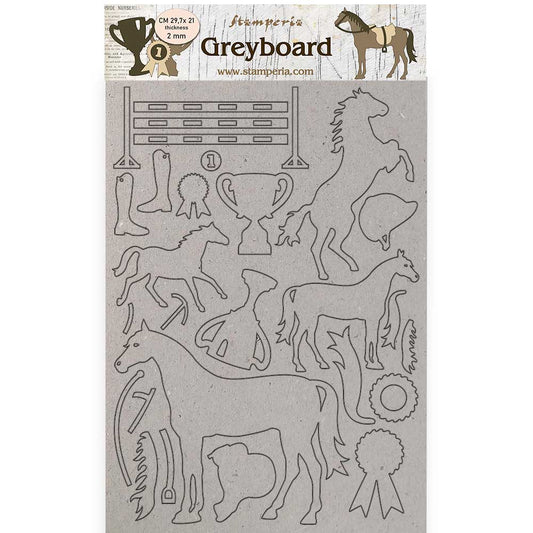 Stamperia A4 Greyboard 2 mm Romantic Horses Trophy