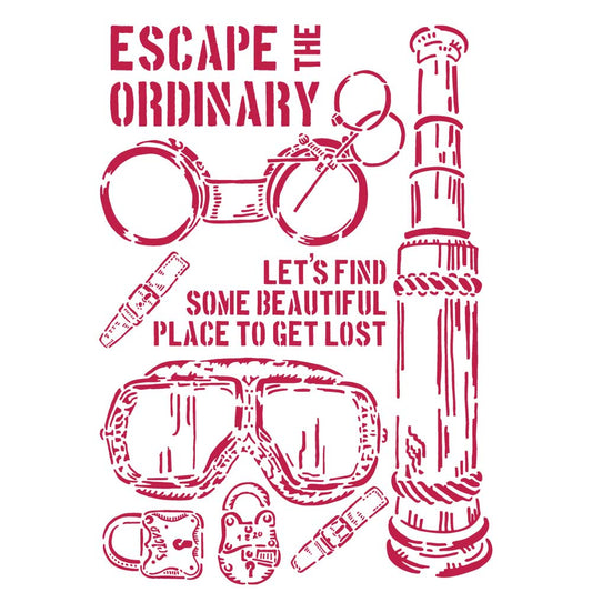 Stamperia 21 x 29.7 cm G Stencil Lady Vagabond Escape The Ordinary