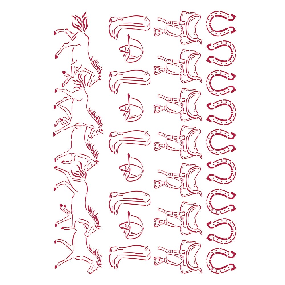 Stamperia 21 x 29.7 cm G Stencil Romantic Horses Running Horses