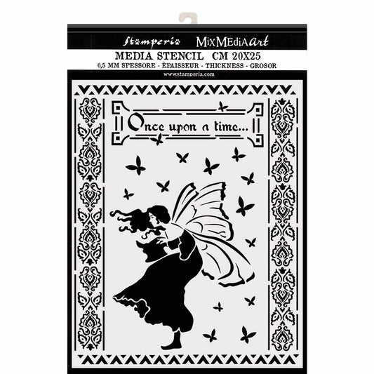 Stamperia 20 x 25cm Thick Stencil Once Upon A Time
