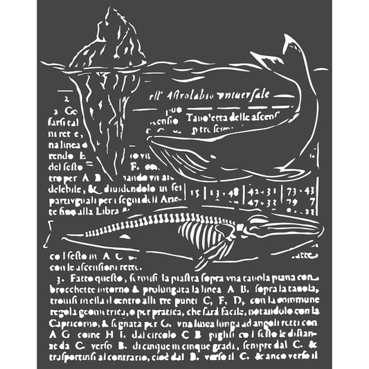 Stamperia 20 x 25cm Thick Stencil Whale