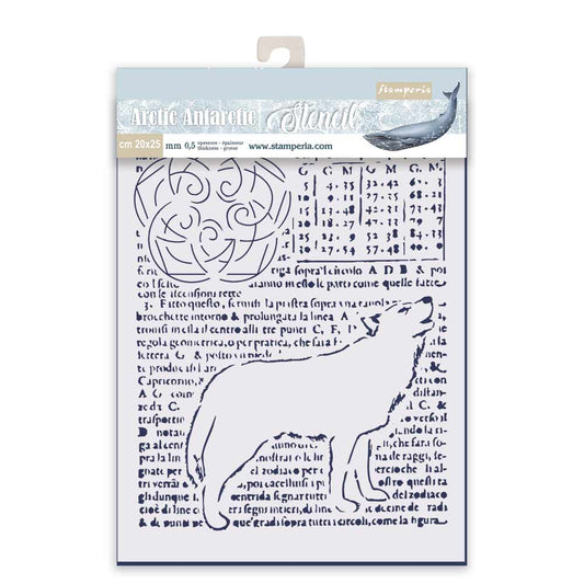 Stamperia 20 x 25cm Thick Stencil Wolf