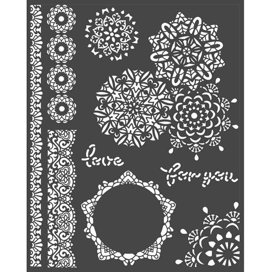 Stamperia 20 x 25cm Thick Stencil Passion Love Art