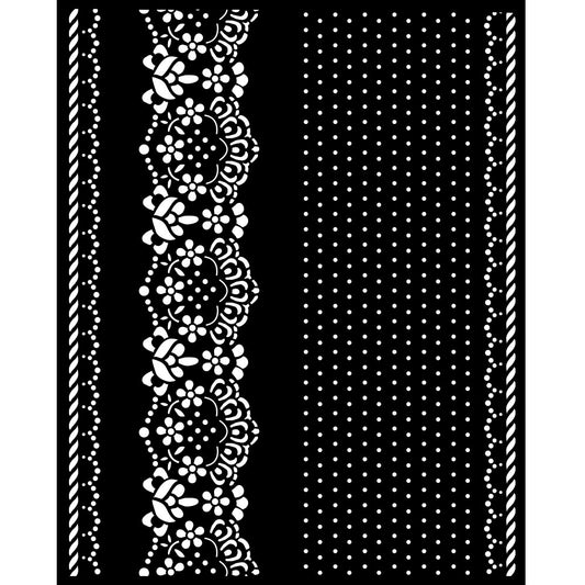 Stamperia 20 x 25cm Thick Stencil Sunflower Art Borders And Lace