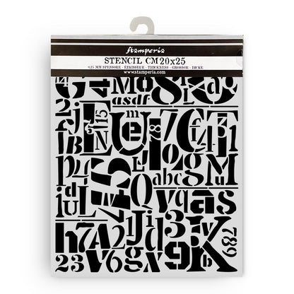 Stamperia Furry Friends Thick Stencil 20x25cm Numbers and Letters Pattern