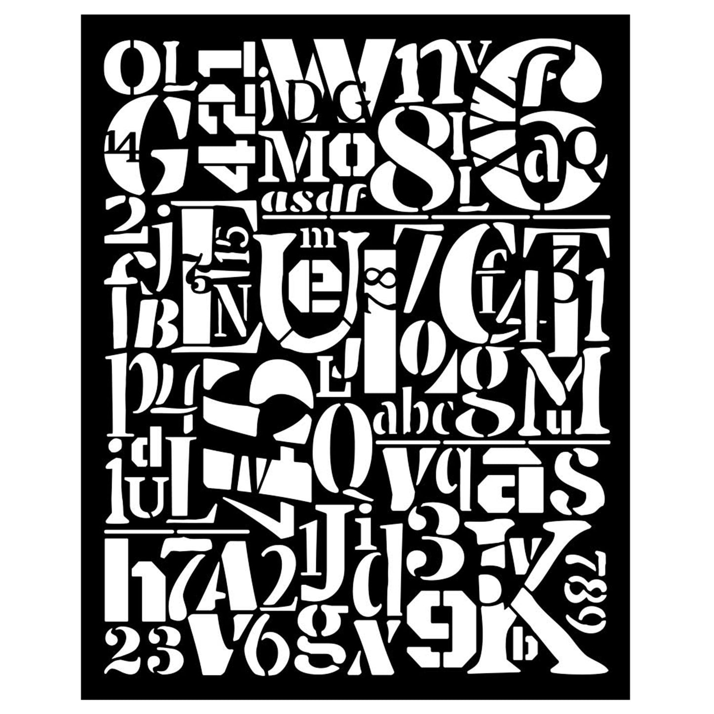 Stamperia Furry Friends Thick Stencil 20x25cm Numbers and Letters Pattern