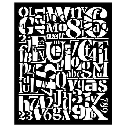 Stamperia Furry Friends Thick Stencil 20x25cm Numbers and Letters Pattern