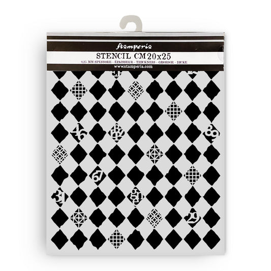 Stamperia Furry Friends Thick Stencil 20x25cm Rhombus Pattern
