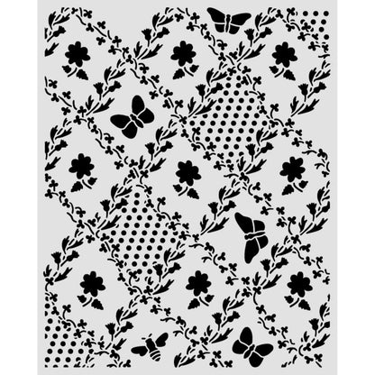 Stamperia Daisy Art Thick Stencil 20x25cm Texture Butterfly and Daisy