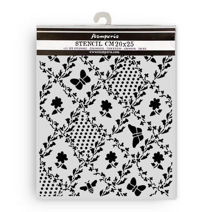 Stamperia Daisy Art Thick Stencil 20x25cm Texture Butterfly and Daisy
