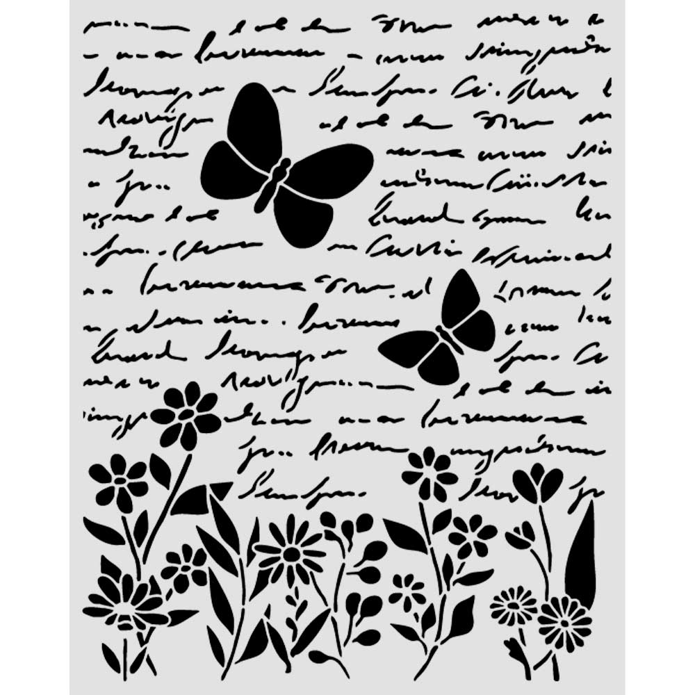 Stamperia Daisy Art Thick Stencil 20x25cm Letter and Butterfly