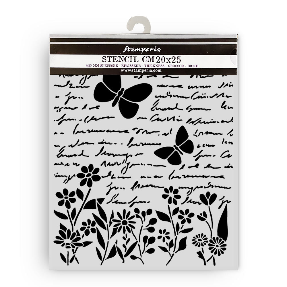 Stamperia Daisy Art Thick Stencil 20x25cm Letter and Butterfly