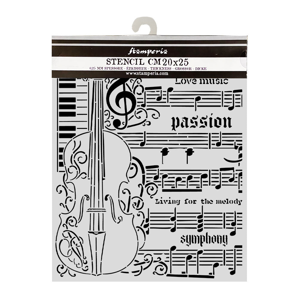 Stamperia Symphony Thick Stencils 20x25cm Violin by Sara Alcobendas