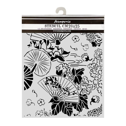 Stamperia Oriental Garden Thick Stencils 20x25cm Fans