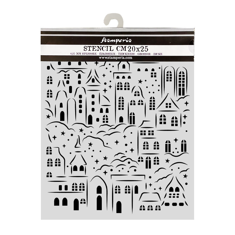 Stamperia Thick Stencils 20x25cm Christmas Village
