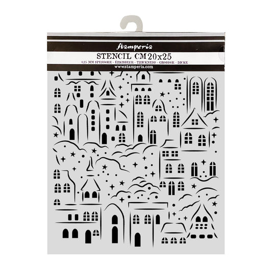 Stamperia Thick Stencils 20x25cm Christmas Village
