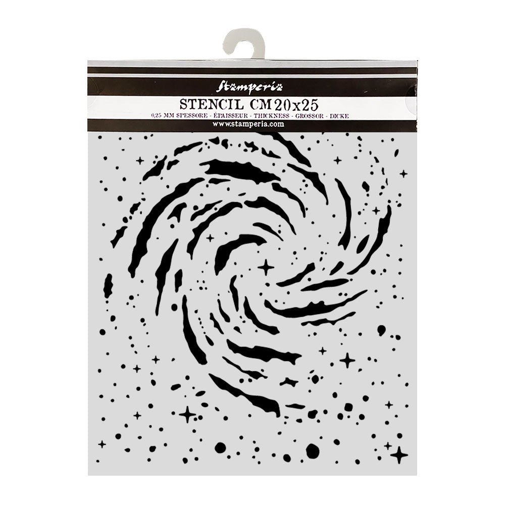 Stamperia Cosmos Thick Stencils 20x25cm Swirling Nebula by Cristina Radovan